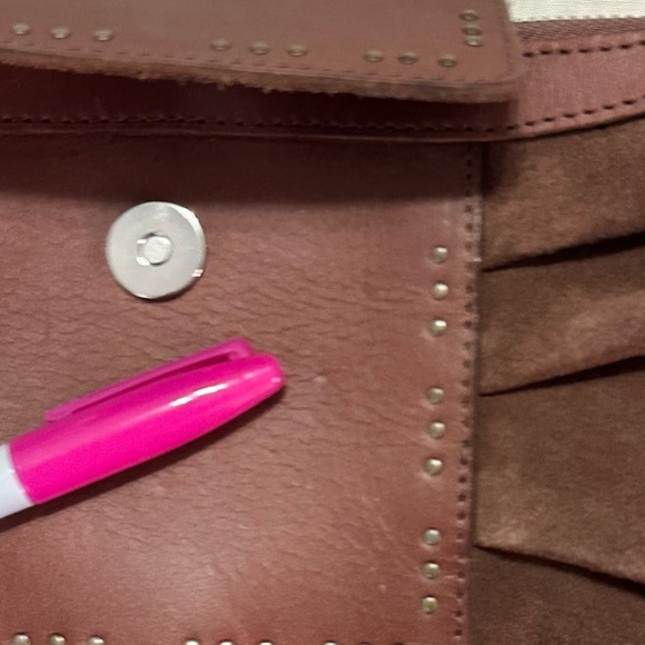 We The Free Silvie Studded Sling Bag Cognac Brown Suede - Picture 13 of 13